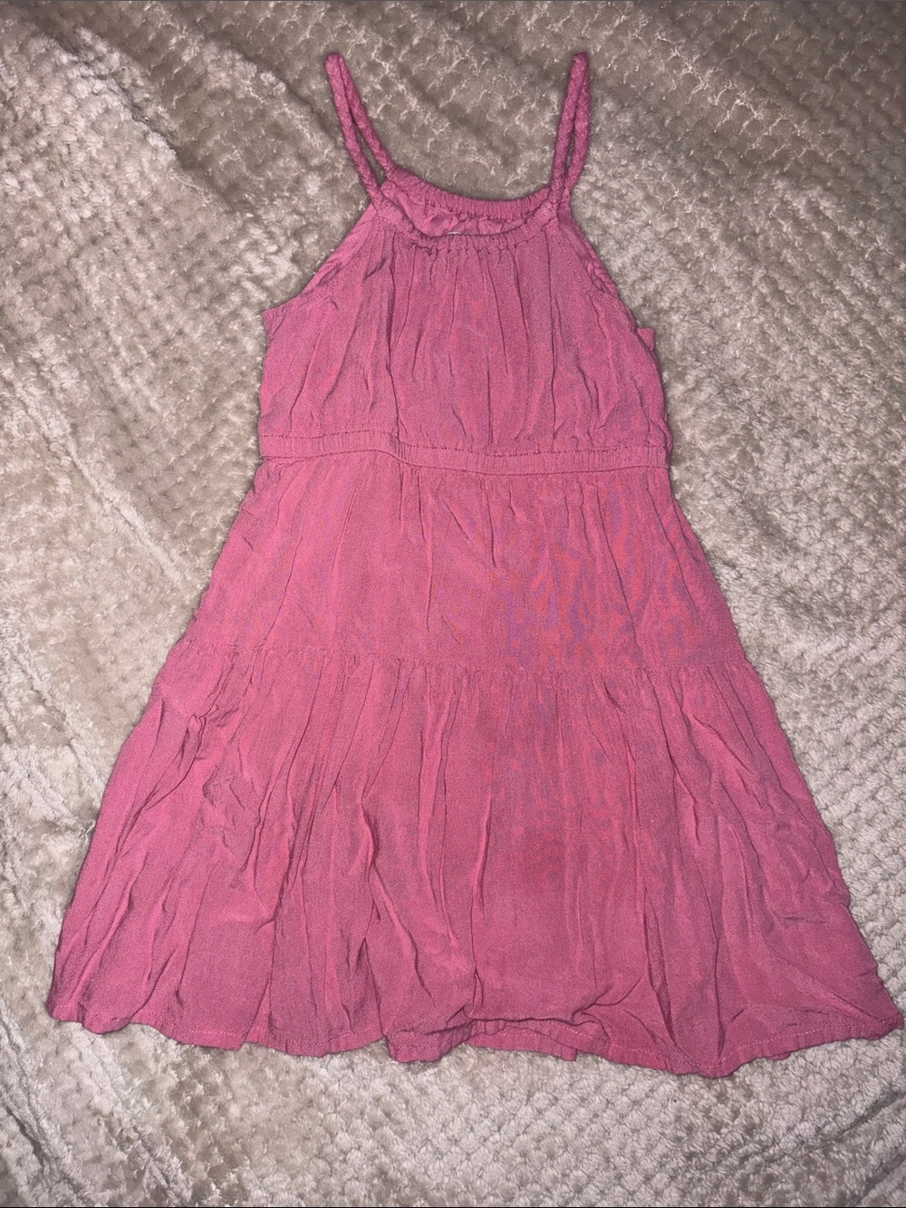 Girls Pink Sleeveless Tiered Dress